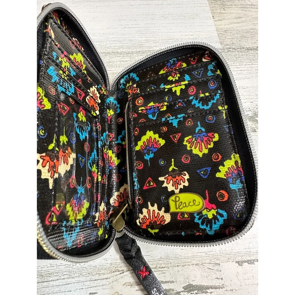 Sakroots Zip Around Wristlet‎ Wallet Cardholder Abstract Tribal Colorful Aztec